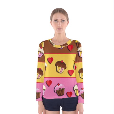 Love Cupcakes Women s Long Sleeve Tee by Valentinaart