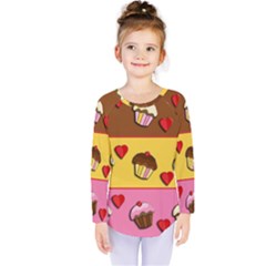 Love Cupcakes Kids  Long Sleeve Tee