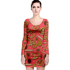 Bakery Long Sleeve Bodycon Dress by Valentinaart