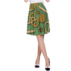 Bakery 4 A-line Skirt by Valentinaart