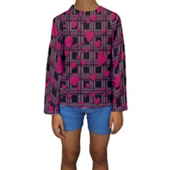 Harts Pattern Kids  Long Sleeve Swimwear by Valentinaart