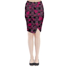 Harts Pattern Midi Wrap Pencil Skirt