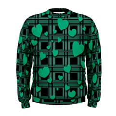 Green Love Men s Sweatshirt by Valentinaart