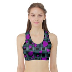 Purple Love Sports Bra With Border by Valentinaart