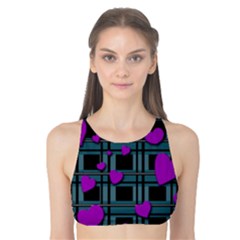 Purple Love Tank Bikini Top by Valentinaart