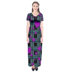 Purple Love Short Sleeve Maxi Dress