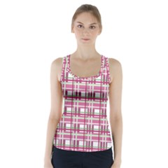 Pink Plaid Pattern Racer Back Sports Top