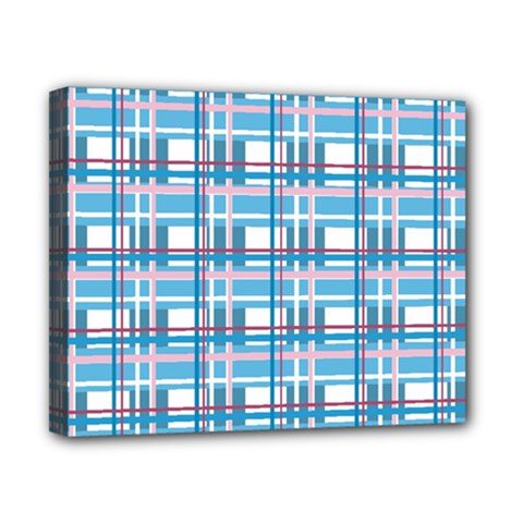 Blue Plaid Pattern Canvas 10  X 8  by Valentinaart