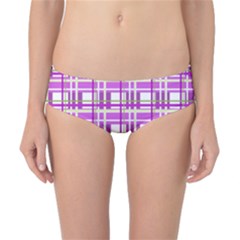 Purple Plaid Pattern Classic Bikini Bottoms by Valentinaart