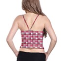 Red plaid pattern Spaghetti Strap Bra Top View2