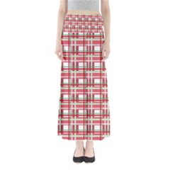 Red Plaid Pattern Maxi Skirts