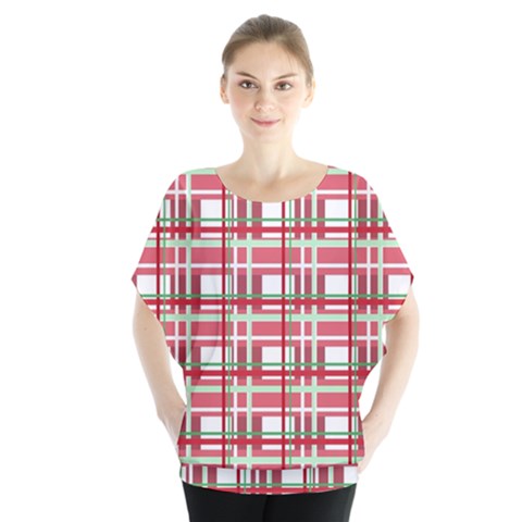 Red Plaid Pattern Blouse by Valentinaart