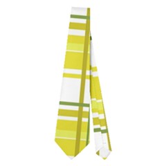 Yellow Plaid Pattern Neckties (two Side)  by Valentinaart