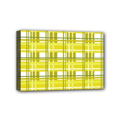 Yellow Plaid Pattern Mini Canvas 6  X 4  by Valentinaart