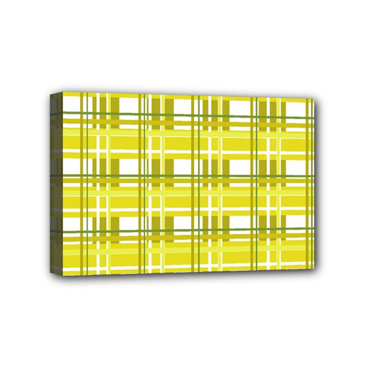 Yellow plaid pattern Mini Canvas 6  x 4 