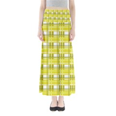 Yellow Plaid Pattern Maxi Skirts