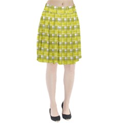 Yellow Plaid Pattern Pleated Skirt by Valentinaart