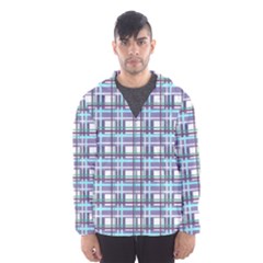 Decorative Plaid Pattern Hooded Wind Breaker (men) by Valentinaart