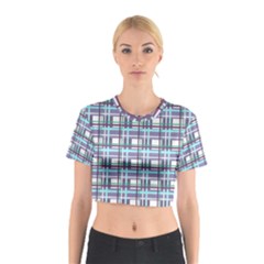 Decorative Plaid Pattern Cotton Crop Top by Valentinaart