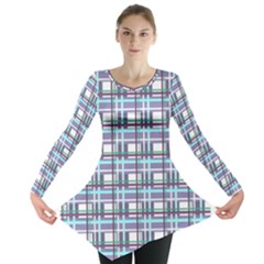 Decorative Plaid Pattern Long Sleeve Tunic  by Valentinaart