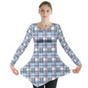 Decorative plaid pattern Long Sleeve Tunic  View1