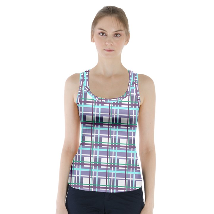 Decorative plaid pattern Racer Back Sports Top