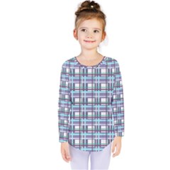 Decorative Plaid Pattern Kids  Long Sleeve Tee