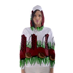 Boot In The Grass Hooded Wind Breaker (women) by Valentinaart