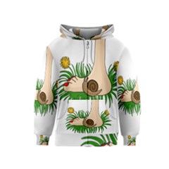 Barefoot In The Grass Kids  Zipper Hoodie by Valentinaart