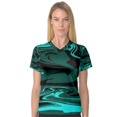 Hauntedlagoon Women s V-neck Sport Mesh Tee