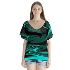 Hauntedlagoon Flutter Sleeve Top