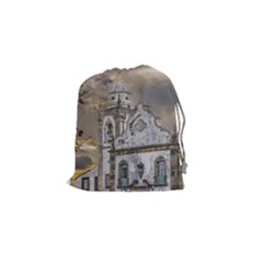 Exterior Facade Antique Colonial Church Olinda Brazil Drawstring Pouches (small)  by dflcprints