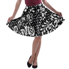 Flower A-line Skater Skirt by Brittlevirginclothing