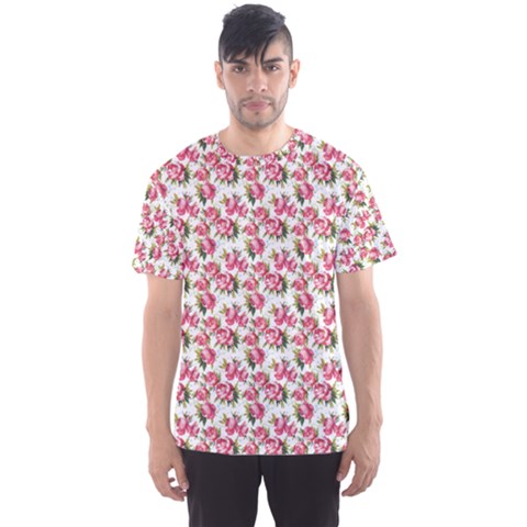 Gorgeous Pink Flower Pattern Men s Sport Mesh Tee by Brittlevirginclothing