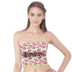 Gorgeous Pink Flower Pattern Tube Top by Brittlevirginclothing