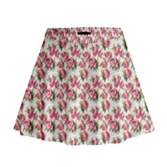 Gorgeous Pink Flower Pattern Mini Flare Skirt by Brittlevirginclothing