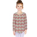 Gorgeous Red Flower Pattern  Kids  Long Sleeve Tee View1