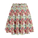 Gorgeous Red Flower Pattern  High Waist Skirt View1