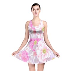 Cute Pink Flower Pattern  Reversible Skater Dress by Brittlevirginclothing