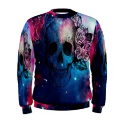 Colorful Space Skull Pattern Men s Sweatshirt by Brittlevirginclothing