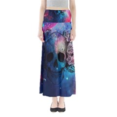 Colorful Space Skull Pattern Maxi Skirts by Brittlevirginclothing