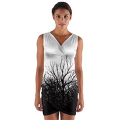 Forest Wrap Front Bodycon Dress