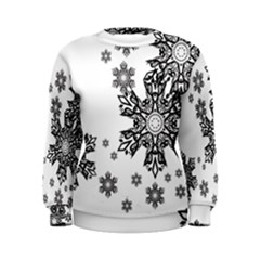 Black And White Snowflakes Women s Sweatshirt by Brittlevirginclothing