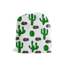 Cactuses 3 Drawstring Pouches (large)  by Valentinaart