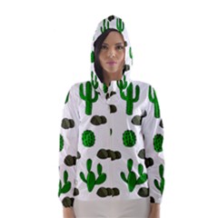 Cactuses 3 Hooded Wind Breaker (women) by Valentinaart