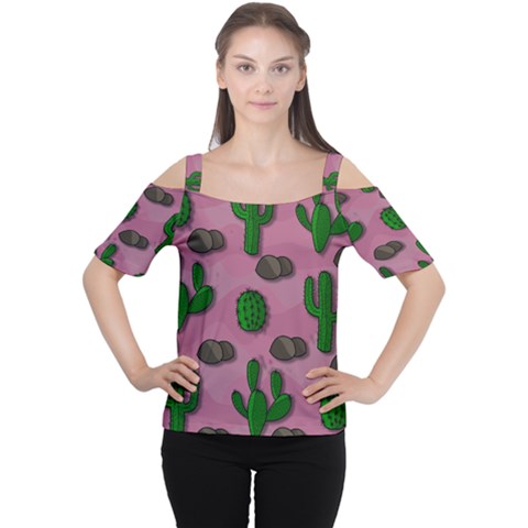 Cactuses 2 Women s Cutout Shoulder Tee by Valentinaart