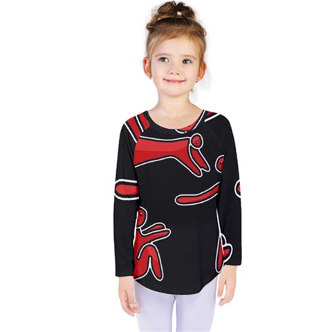 People Kids  Long Sleeve Tee by Valentinaart