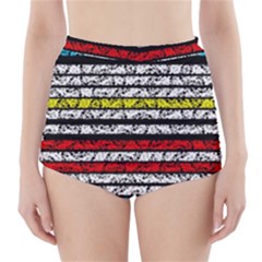 Simple Colorful Design High-waisted Bikini Bottoms