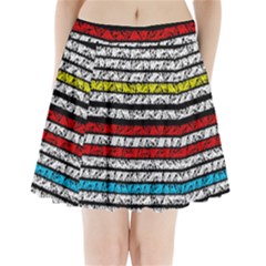 Simple Colorful Design Pleated Mini Skirt