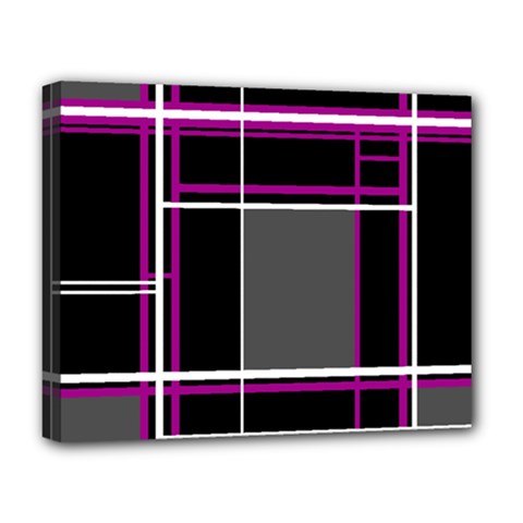 Simple Magenta Lines Deluxe Canvas 20  X 16   by Valentinaart